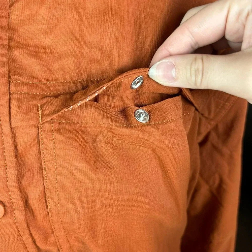 REI Co-op Men’s Orange Sahara Solid Long Sleeve Shirt - Picture 4 of 7